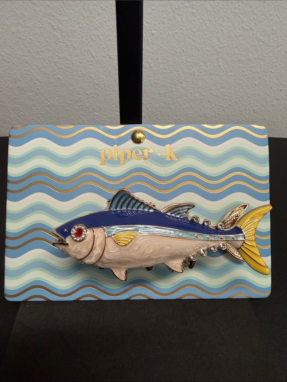 Piper K | Summer Coastal Sea Bass Trout Rhinestone Metal Hair Clip 🐟🌊